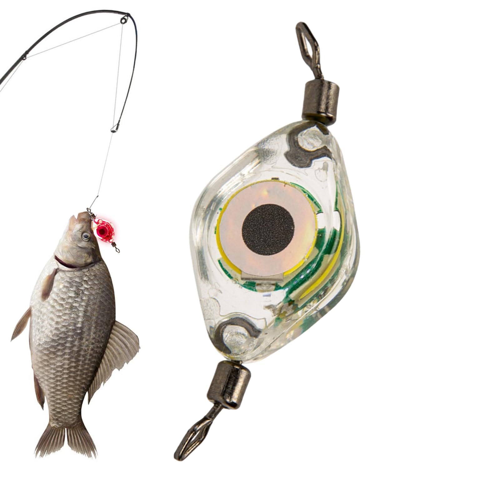3 Leurres De Pêche Lumineux LED - Appât Pour Calmar Et Poisson - Eau Douce/Salée - Auto-Allumage Dans L'Eau