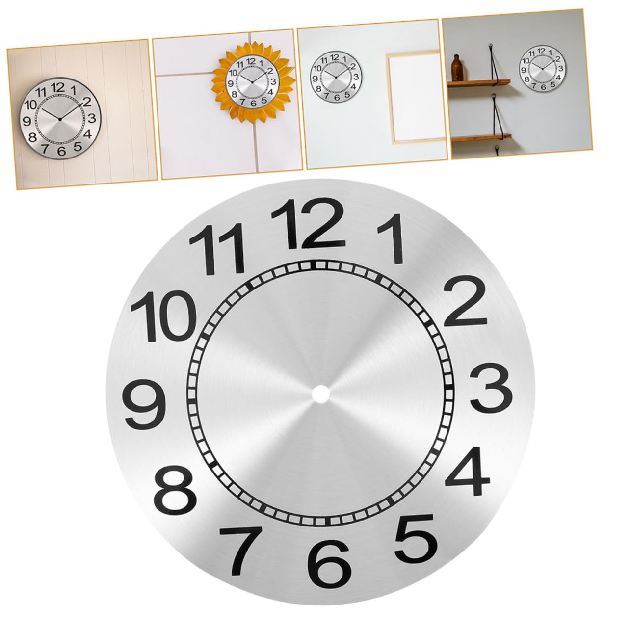 Garneck 2 Pièces Cadrans D'horloge Murale Ronds en Aluminium pour Mécanisme Horloge à Monter Soi-même, Résistants à l'usure, pour Projets DIY Cuisine