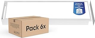 LECOM LED Deckenleuchte - 6er Pack 120x30 Neutralweiß 4000lm - LED Panels Aufbau Deckenpaneele mit Rahmen Deckenlampe (4000K mit Aufbaurahmen)