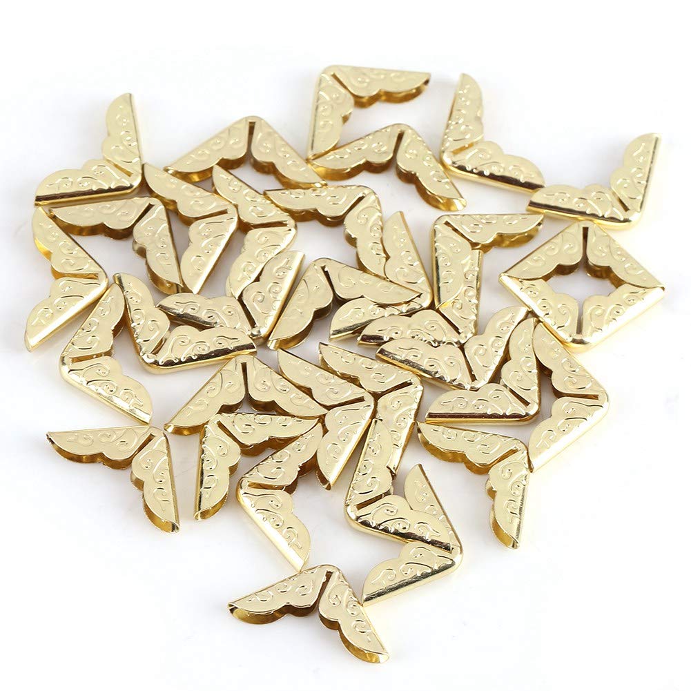 100 Pieces Album Corner Protectors Scrapbook Vintage Photo Album Diary Bronze