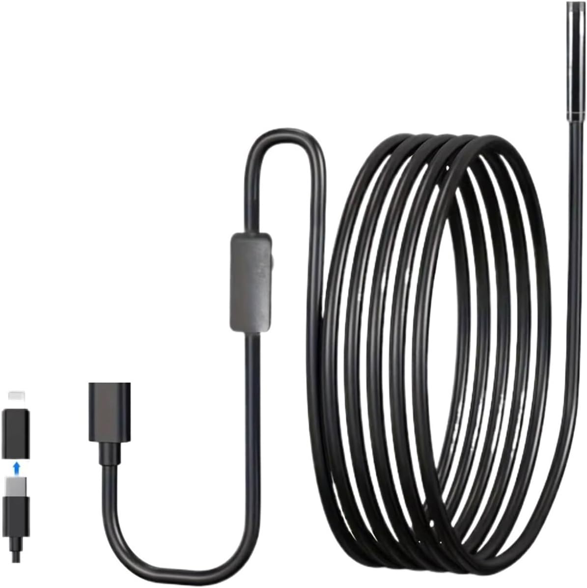 Industrial Endoscope Camera with Two Port for HD 960P Inspection Sewer Borescope Camera(10m,Soft Cable)