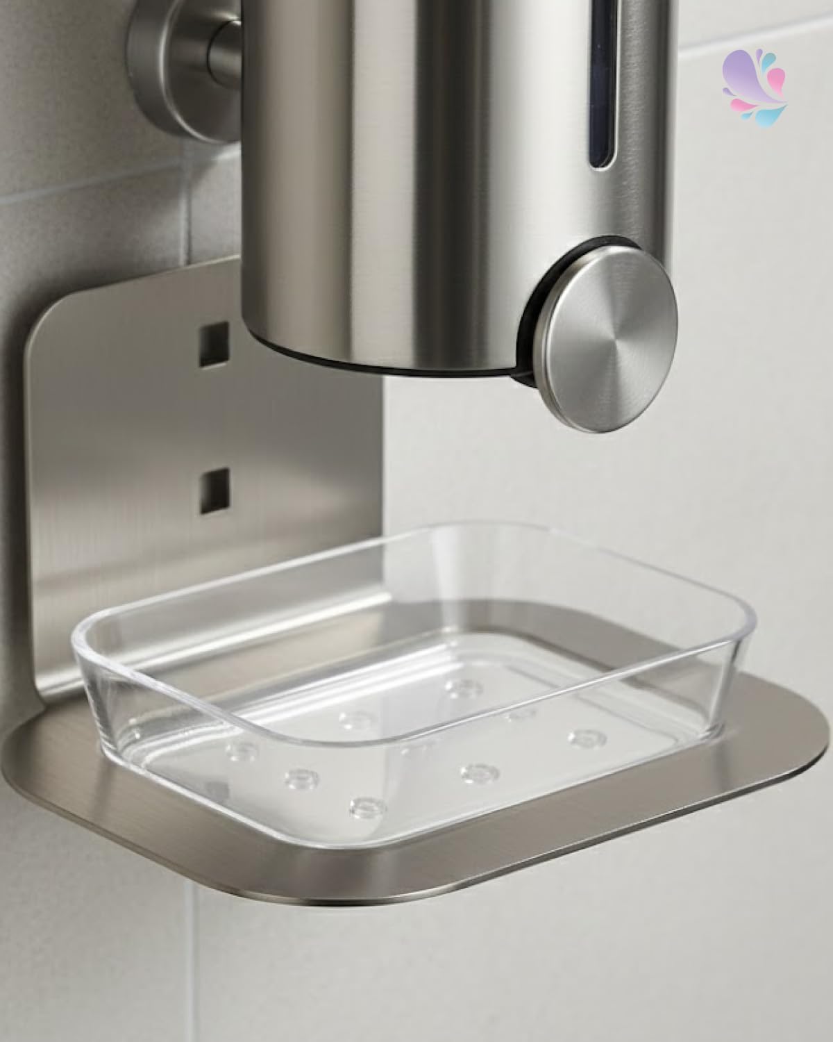 Tropfschale Universal Kunststoff-Edelstahl | Glasklare Auffangschale m. Edelstahlhalterung, nachrüstbar, hygienisch & robust