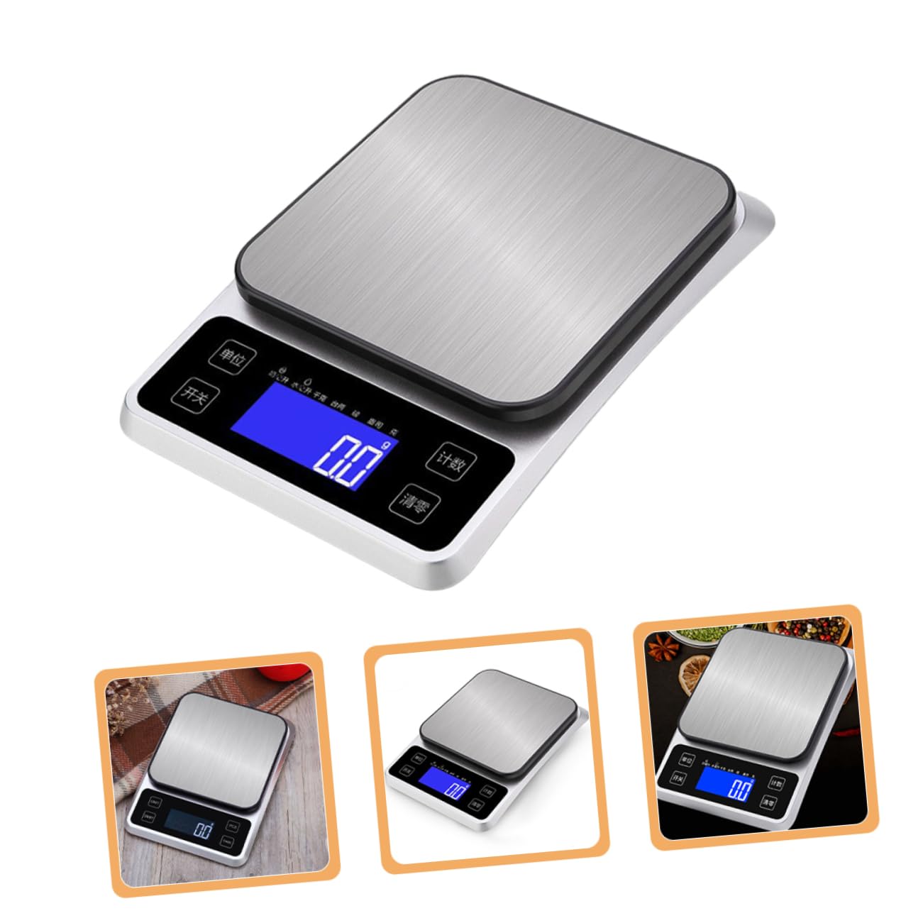 Edelstahl Elektronische Waage 5kg/1g Silber Hochpräzise