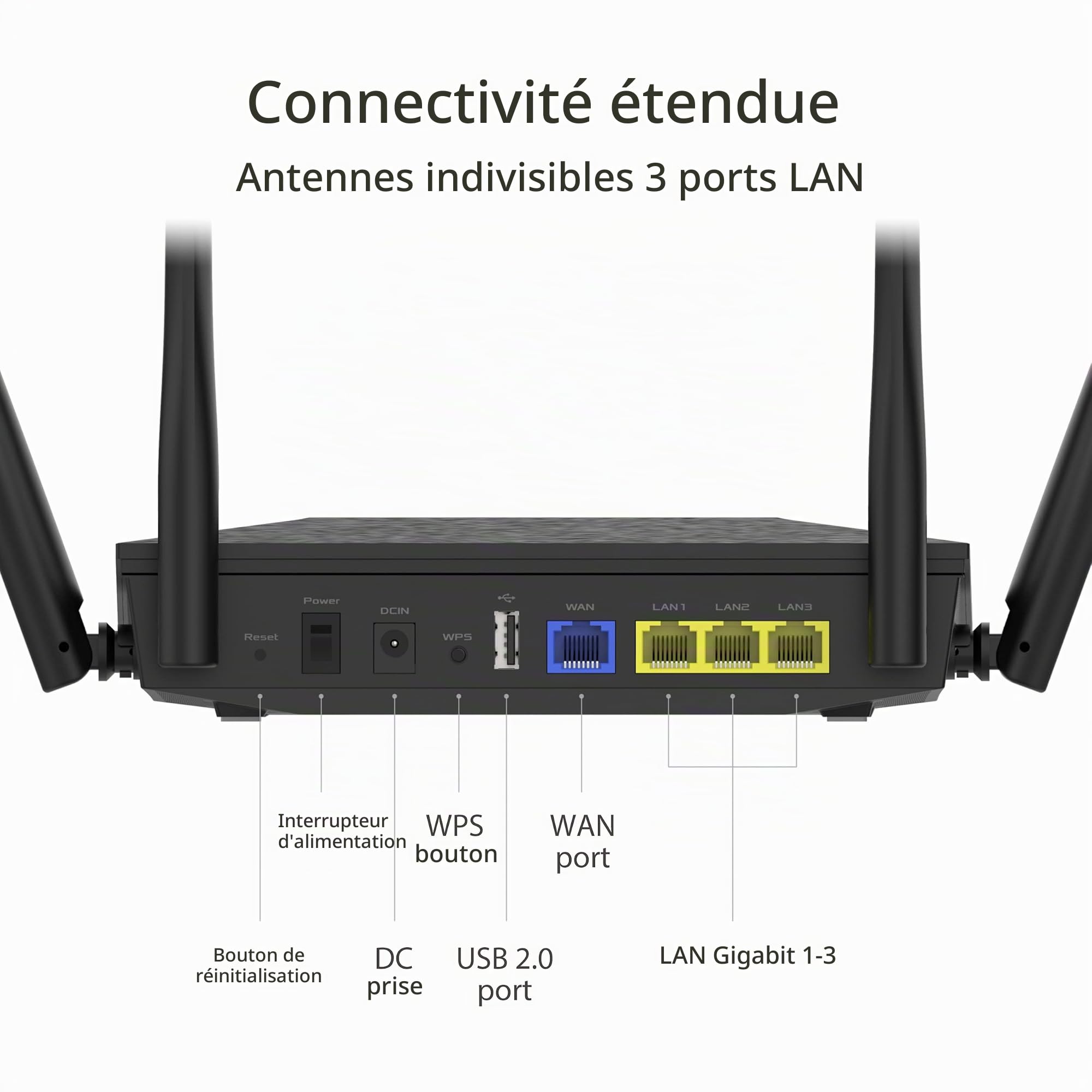 ASUS Routeur sans Fil Double Bande Gigabit Ethernet RT-AX53U - Noir