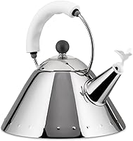 Vista 2 de Alessi 9093 W - Hervidor de agua con mango y silbato en forma de pájaro, acero inoxidable y PA, blanco