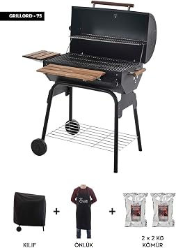 Grillord-75 Kömürlü Barbekü Mangal (ÖNLÜK VE KILIF HEDİYELİ)
