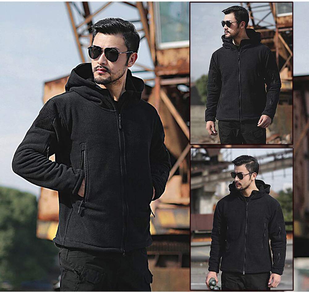 Memoryee Uomo Giacche Antivento Giacca in Pile Outdoor Militare Caldo Cappotto