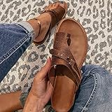 Sandals for Women Girls, Ladies Retro Thong Sandals Roman Beach Shoes Leopard Sandal Cows Open Toe S