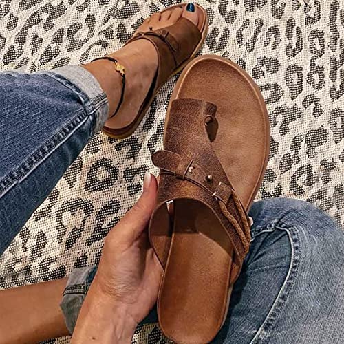 Sandals For Women Girls, Ladies Retro Thong Sandals Roman Beach Shoes Leopard Sandal Cows Open Toe Shoes Summer Home Outdoor Casual Flat Shoes Slipper #TOP5
