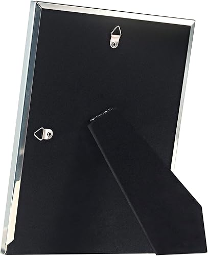 Miniatura 3 de Happy Homewares Marco rectangular plateado mate para sostener fotos de 5 x 7 pulgadas, laca resistente al deslustre recubierta con reverso de