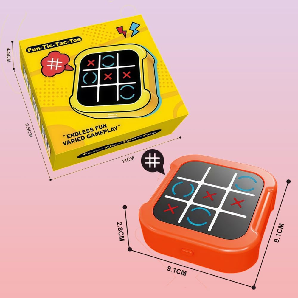 Electronic Tic Tac Toe Game,QIANSSE 3-in-1 Handheld Games Console with Classic Tic Tac Toe Noughts and Crosses Portable Travel Electronic Games Fidget Toy Gift for Kids Adults - Image 2