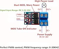 Vista 2 de 5PCS DC 5V-36V 15A (Max 30A) 400W Dual High-Power MOSFET Trigger Switch Drive Module 0-20KHz PWM Ajuste Interruptor Electrónico Tablero de Control