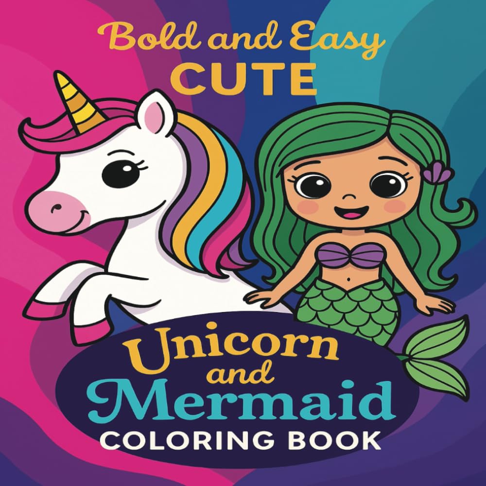 Unicorn And Mermaid Coloring book: 50 Magical Coloring Pages of Unicorns and Mermaids – 8.5x11 Inches