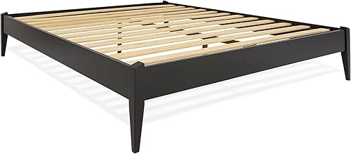 Miniatura 15 de Bme Dinkee - Base de cama de tamaño matrimonial sin cabecera, 15 pulgadas, minimalista y moderna, madera de acacia, 12 listones de madera para