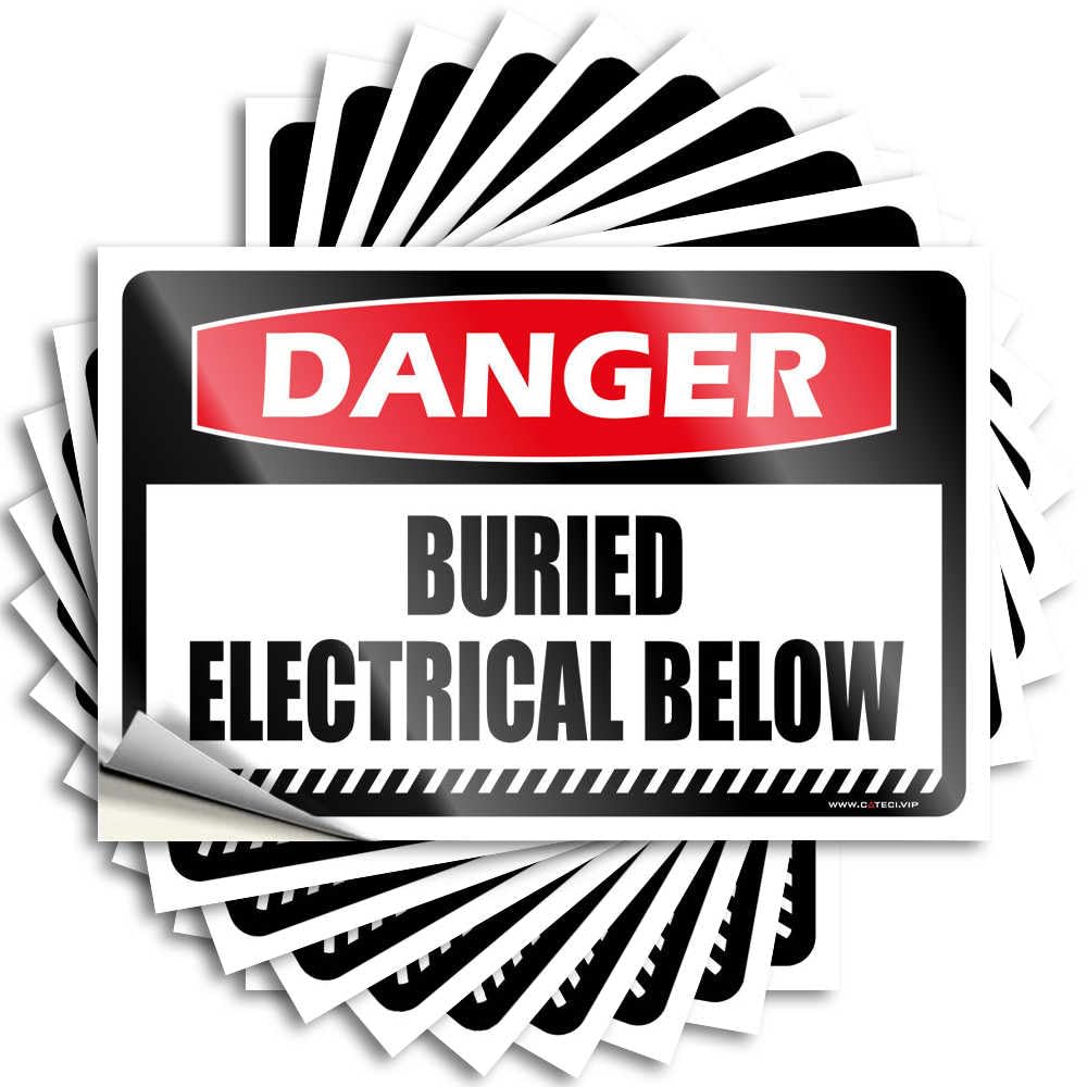 Stickers Sweet Water Sweet Door Danger Buried Electrical Below - Scratch Resistant Stickers(8X12CM)