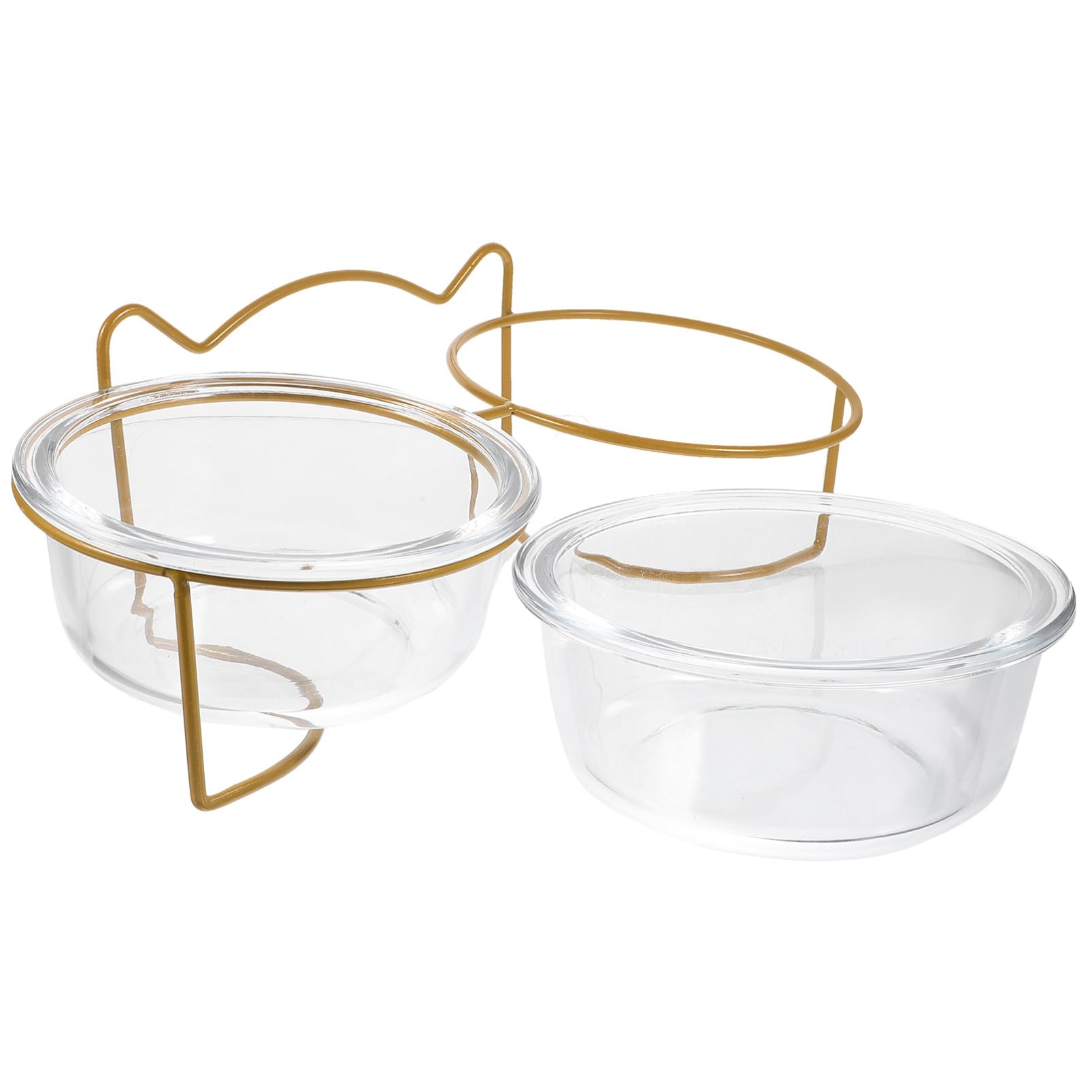 Kisangel Gamelle Surélevée pour Animaux De Compagnie Inclinée Verre pour Chat Et Chien Double Gamelle Haute pour Nourriture Et Eau