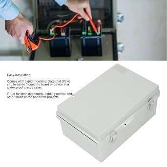 Electrical Junction Box,IP67 Watertight Junction Box with Stainless Steel Hinge and ABS Plastic Enclosure for Outdoor Indoor DIY Projects,200x300x130mm