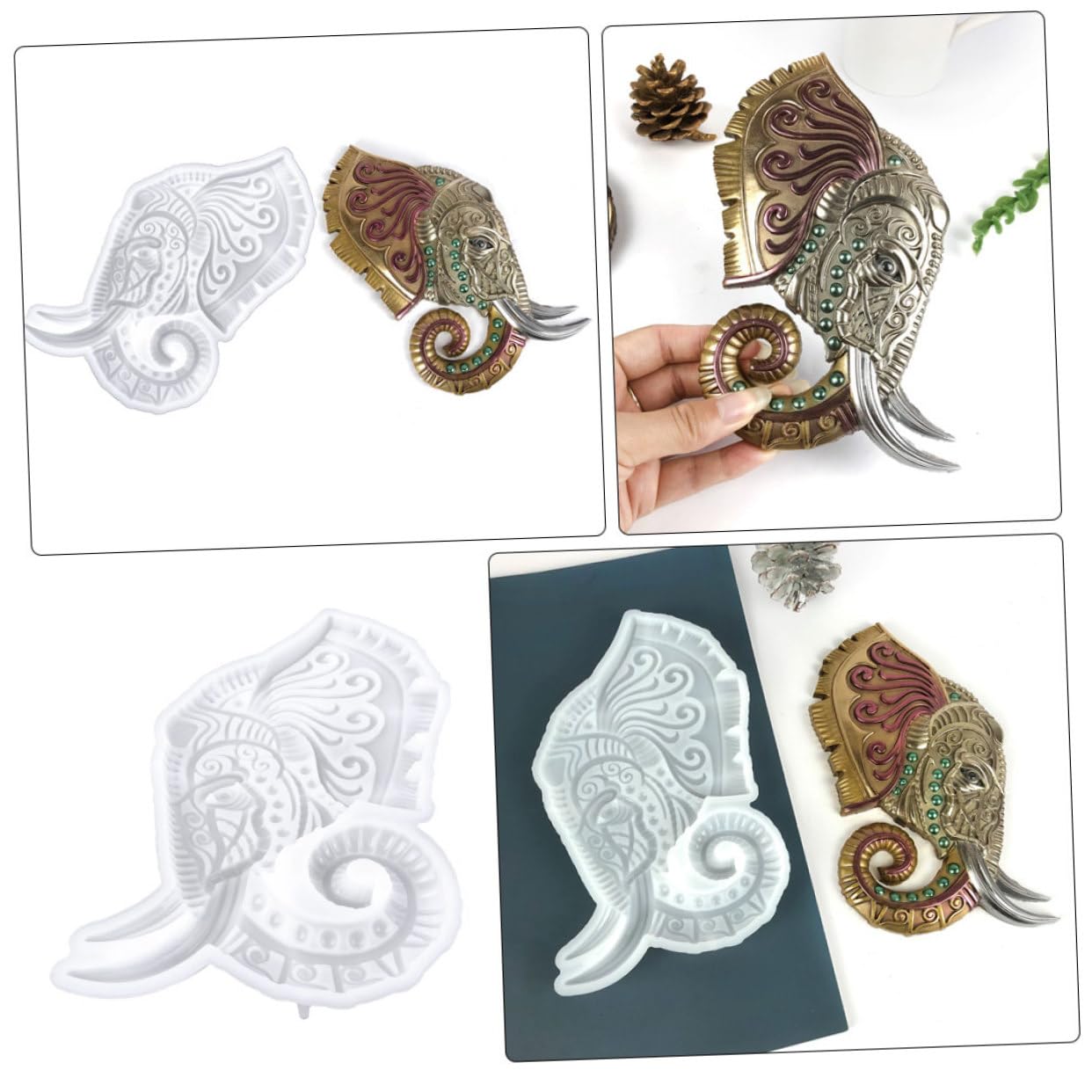 DOITOOL 4 Pezzi Stampo Silicone per Mold Epossidico Flessibile per Creazioni Artigianali e Decorazioni Uniche Facile da Sformare e Resistente Alla