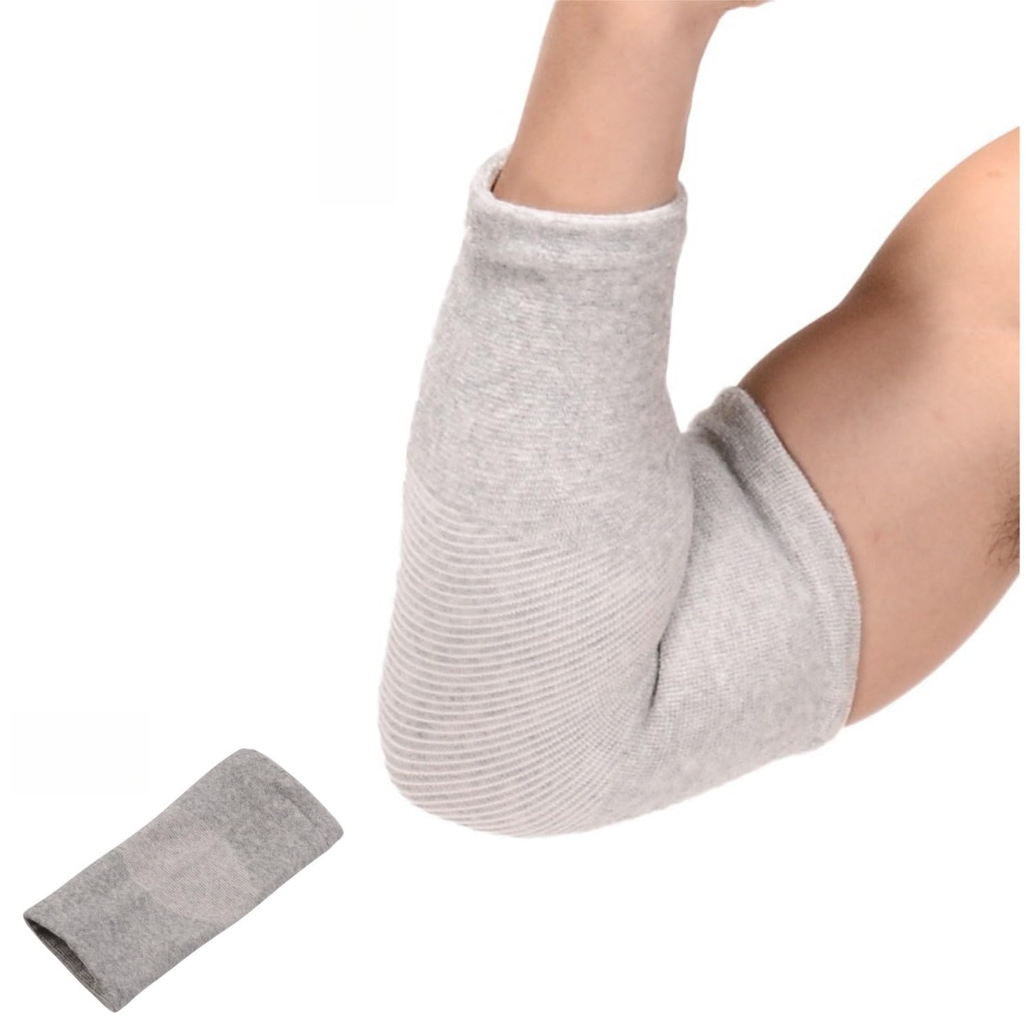 One Compress Premium Bamboo Elbow Sleeve - Moisture Wicking & Breathable Elbow Support for Arthritis, Tendonitis, and Elbow Pain & Joint Support - Men & Women (Gray,S-1Pcs)