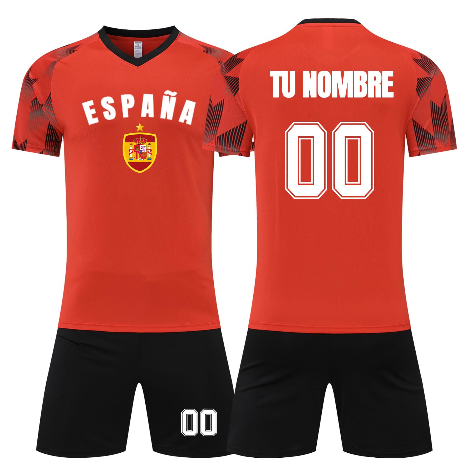 Custom Camiseta de Fútbol España Niño, Camiseta Futbol Personalizada con tu Nombre Número, Equipaciones de Futbol Infantil/Adulto 2024