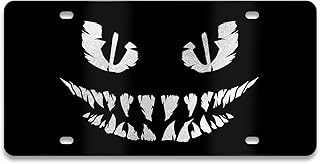 License Plate Evil Smile Front License Plate Cover, Monster Smile Face Aluminum Decorative Licenses