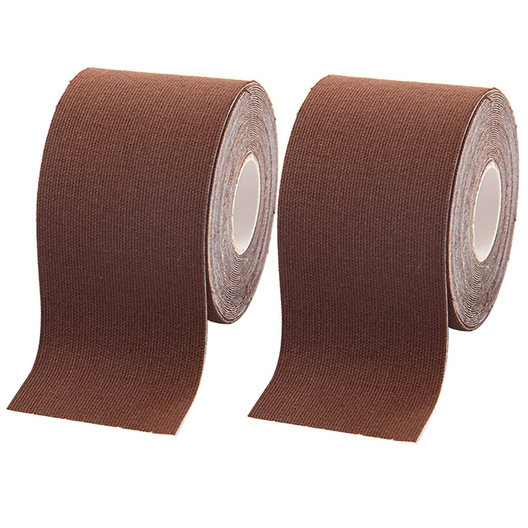 Lnrueg Breast Lift Tape Waterproof 2 Rolls Adhesive Strapless Cotton Cuttable Spandex Sticky Soft Breast Push up Tape Dress Multifunctional Versatile-image-15