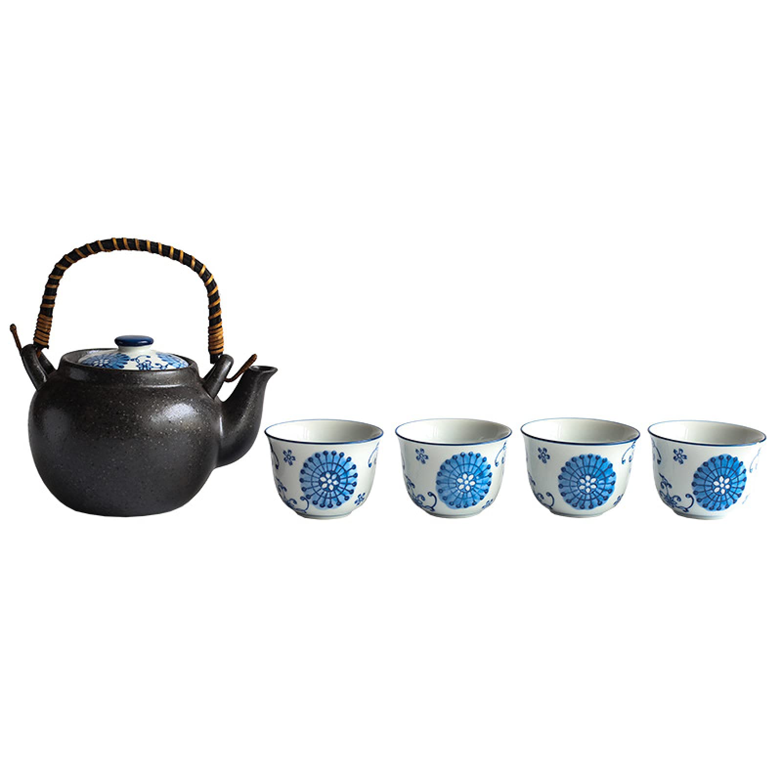 Ensembles de cérémonie du thé en céramique japonaise artisanale avec tasses assorties