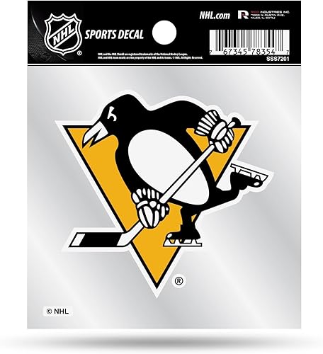 Miniatura 1 de Rico Industries NHL Rico Industries Pittsburgh Penguins - Calcomanía de estilo pequeño, 3.5 x 4.5 pulgadas, color del equipo