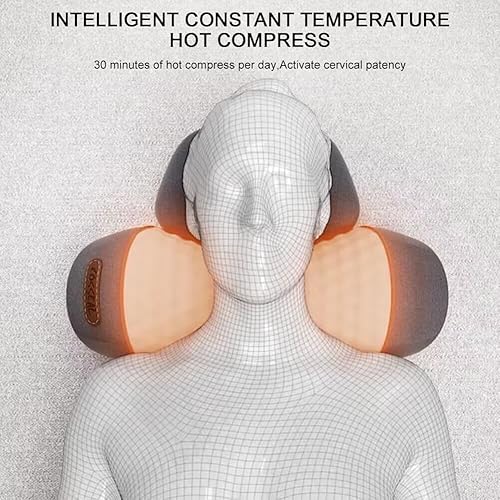 Miniatura 6 de Almohada cervical con almohada de masaje térmico para aliviar el dolor de cuello y hombros, modos ergonómicos de múltiples vibraciones, almohada de