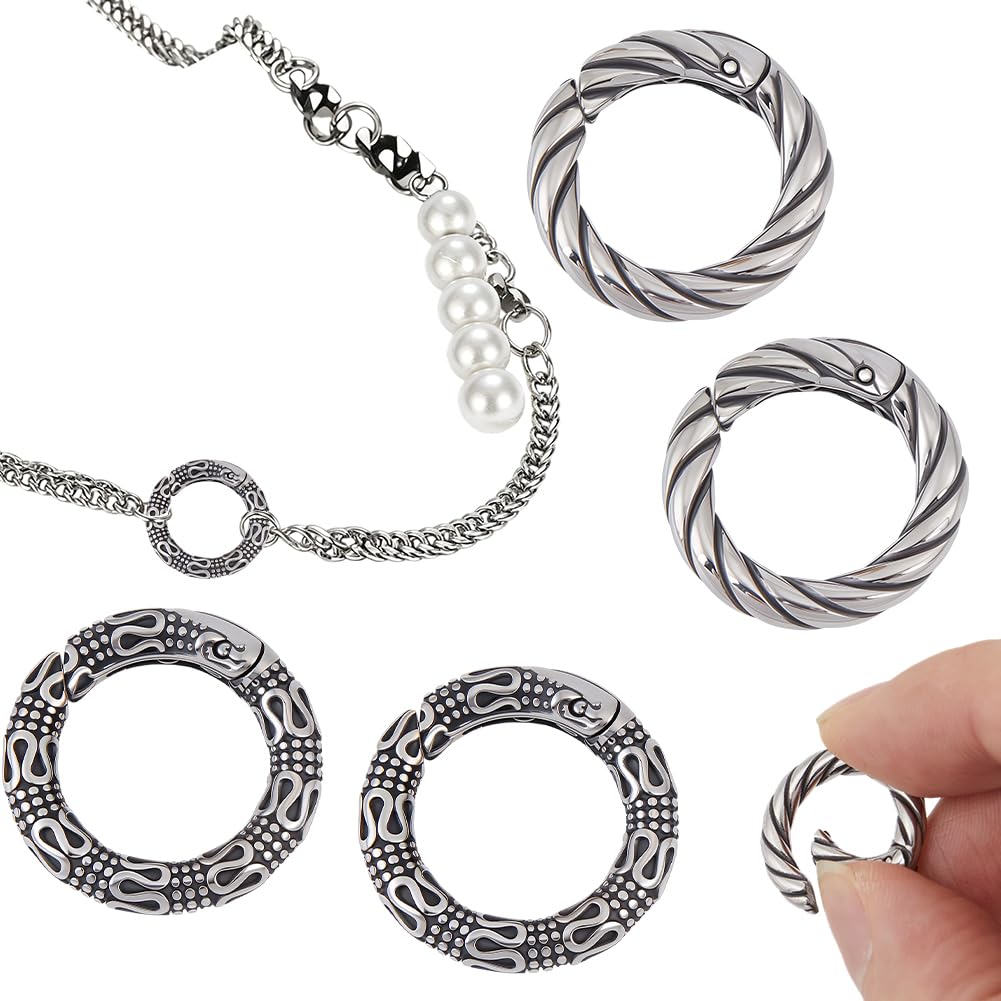 Beebeecraft 4pz 2 Estilos de Anillos de Cierre con Resorte