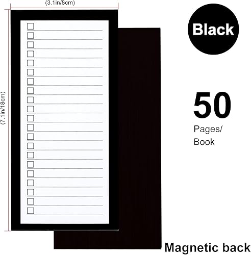 Miniatura 3 de Paquete de 4 blocs de notas magnéticos para refrigerador, lista de comestibles, almohadilla magnética grande para refrigerador, diseño trasero