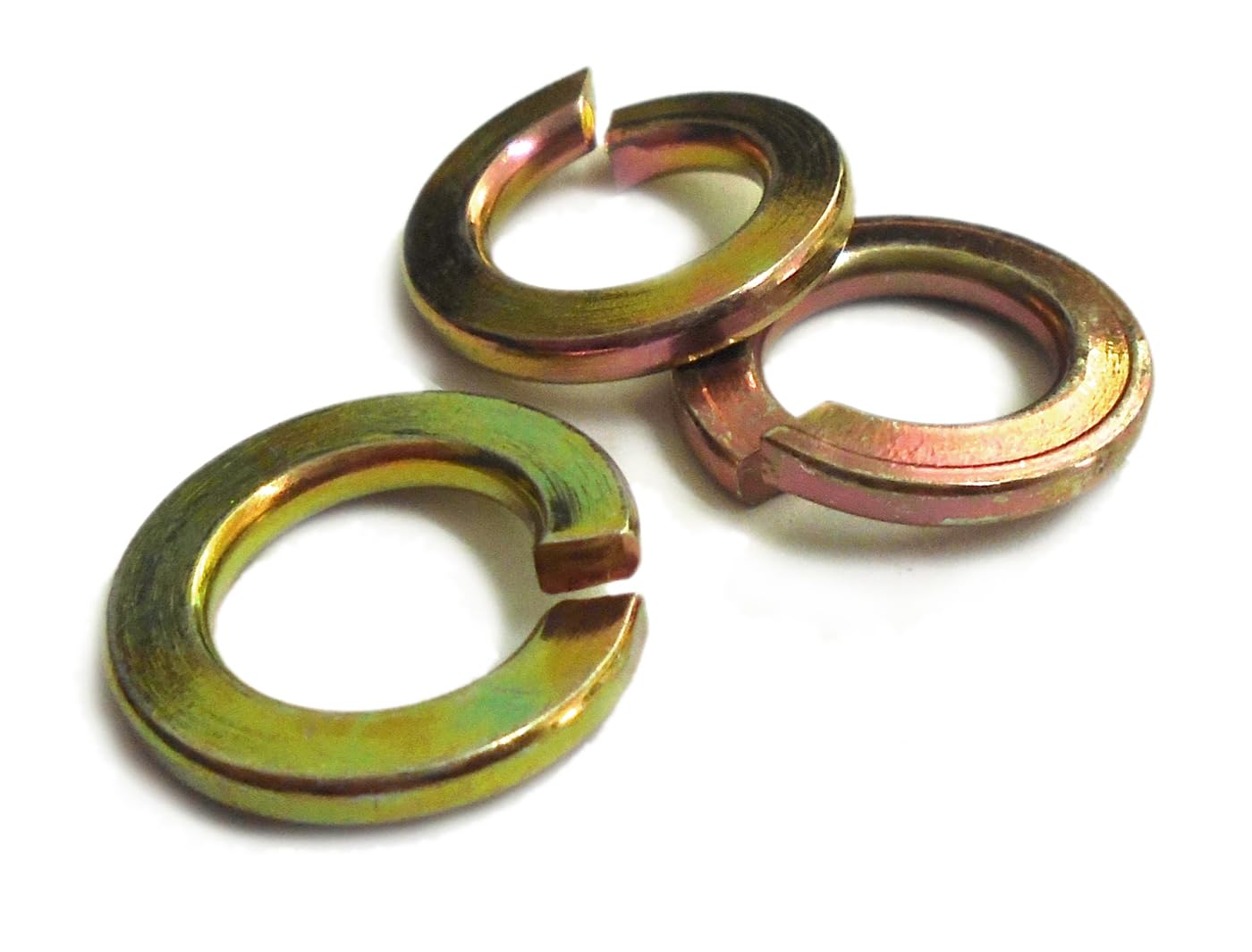 Metric Spring Lock Washers, Zinc Yellow Plated, M5-M16 Sizes for Metric Screws and Bolts (10, M6)