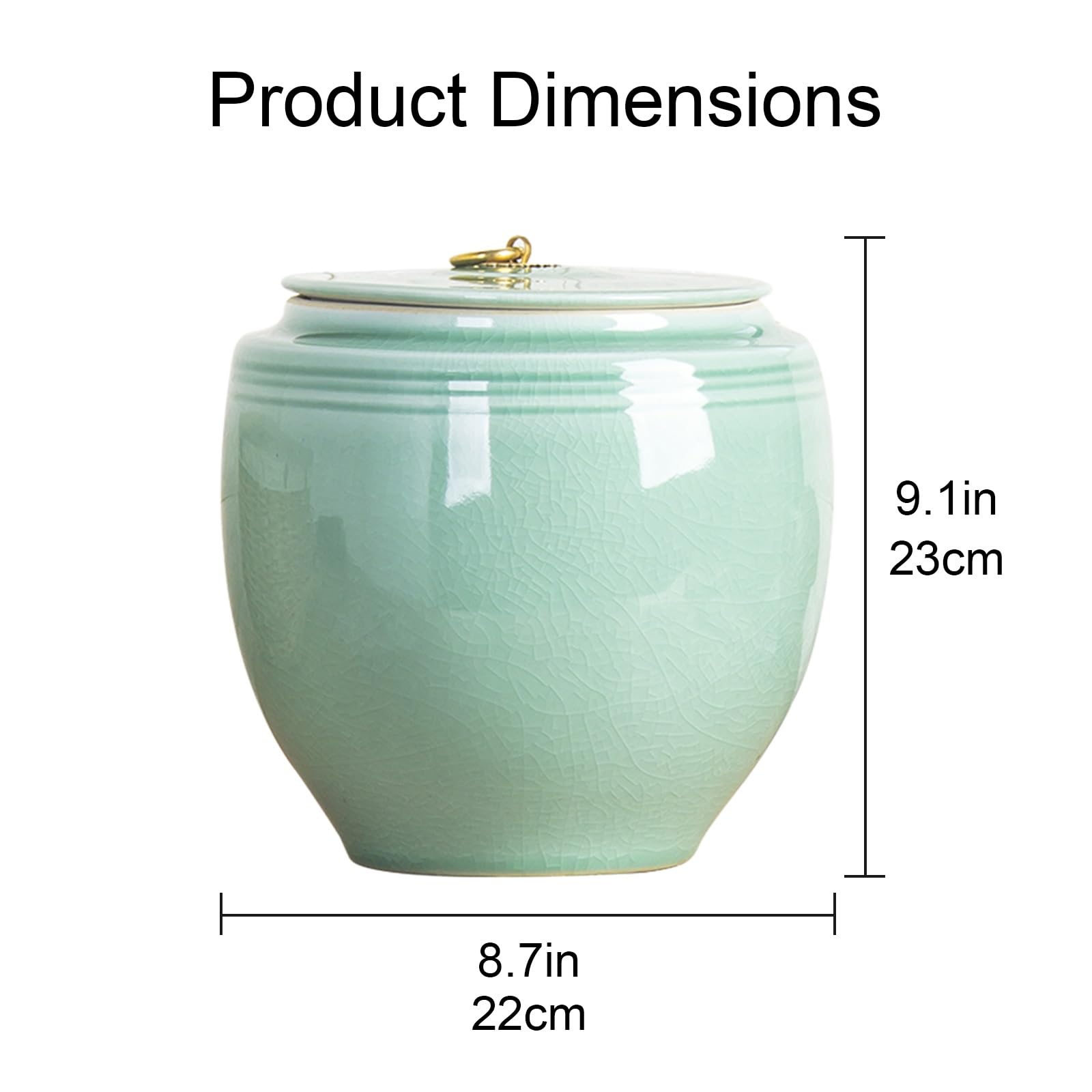 Grande Capacità Barattoli Da Conservazione, Vaso In Ceramica Coperchio | Barattolo In Ceramica, Conservare Riso Ad Ampia Capacità, Adatto Per Riso, Cereali(B-10kg)