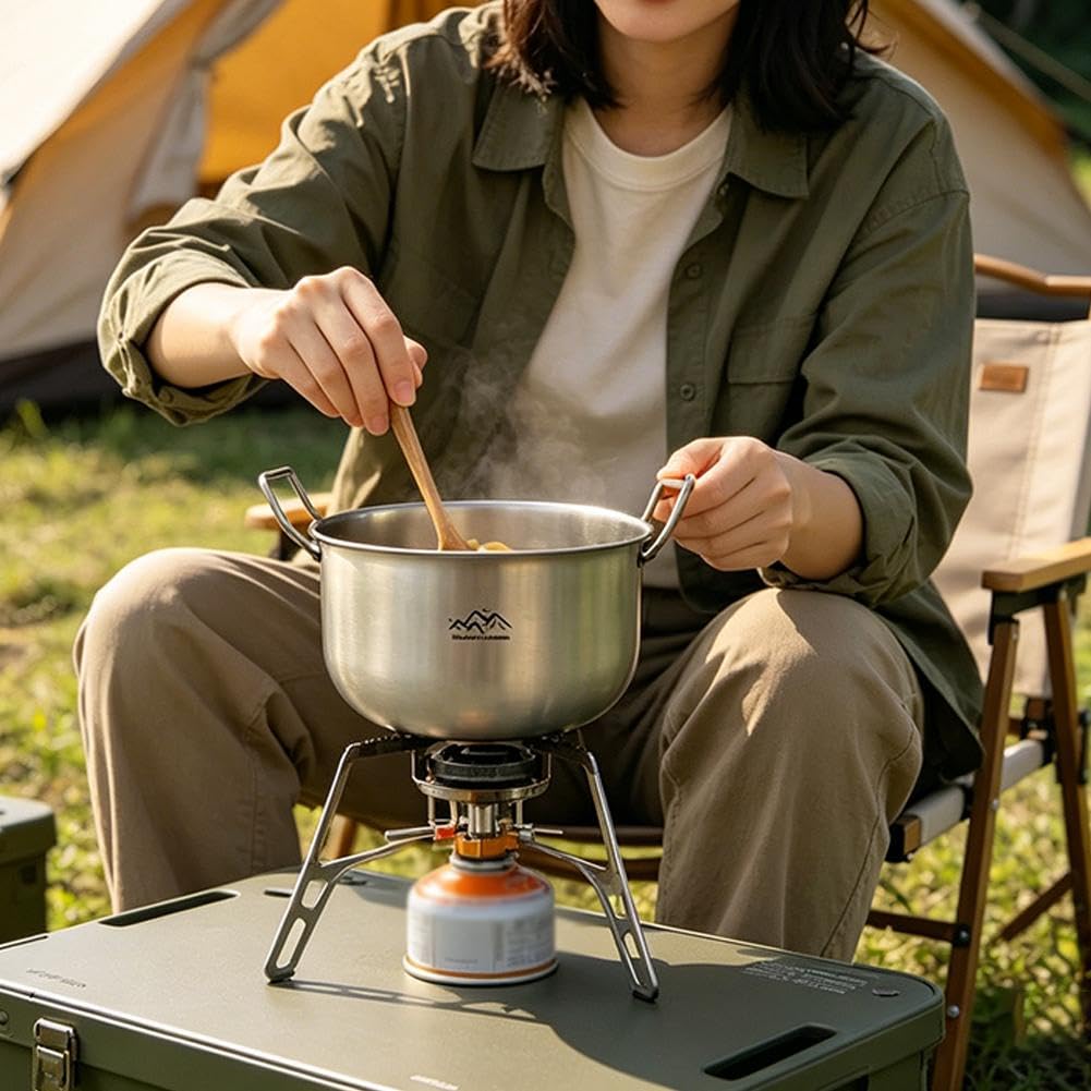 Outdoor Camping Titan Topf 2-3L Suppentopf für Outdoor Kochen 304 Edelstahl Körper Backpacking Kochgeschirr zum Wandern