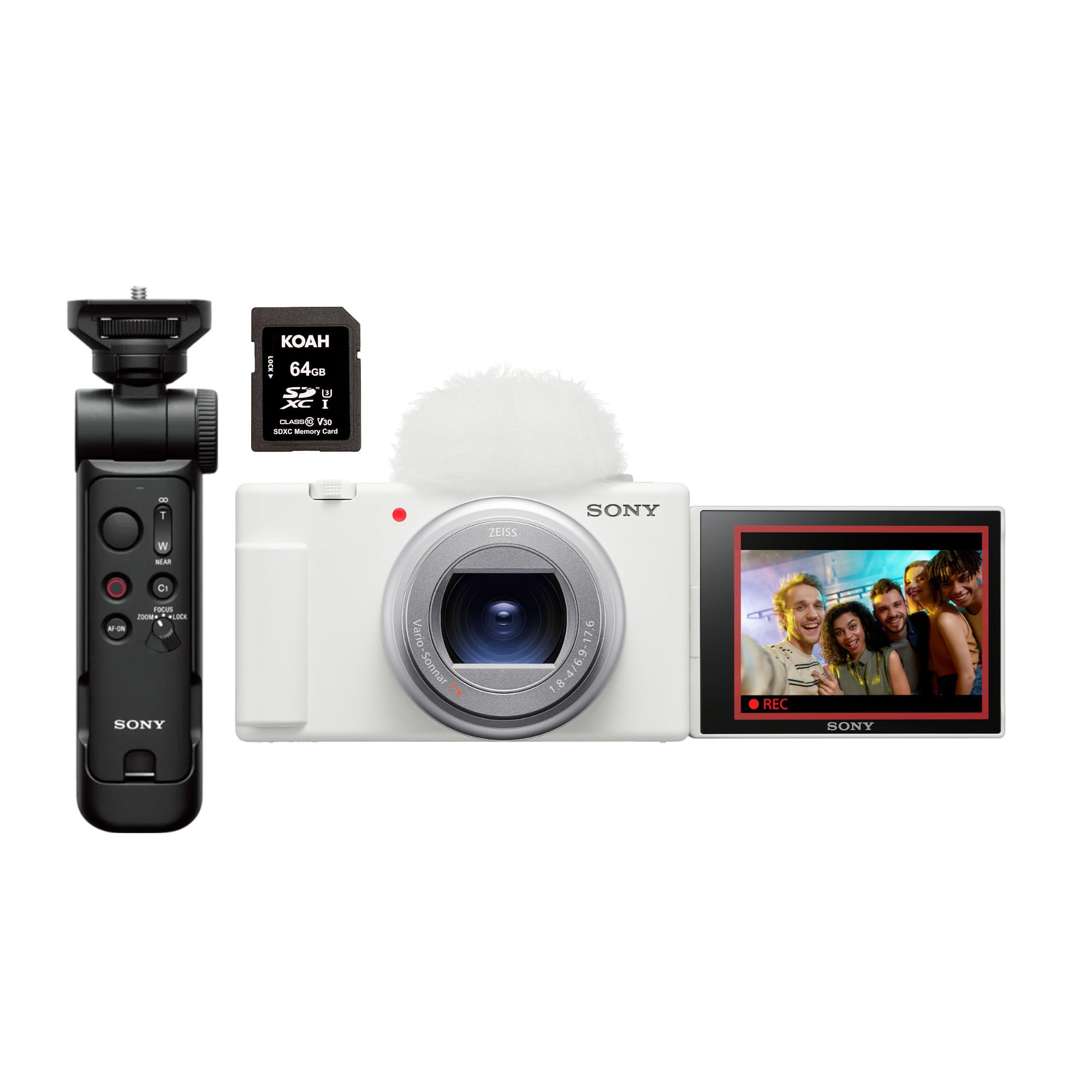 Sony ZV-1 II Vlog Camera for Content Creators and Vloggers (White) Bundle