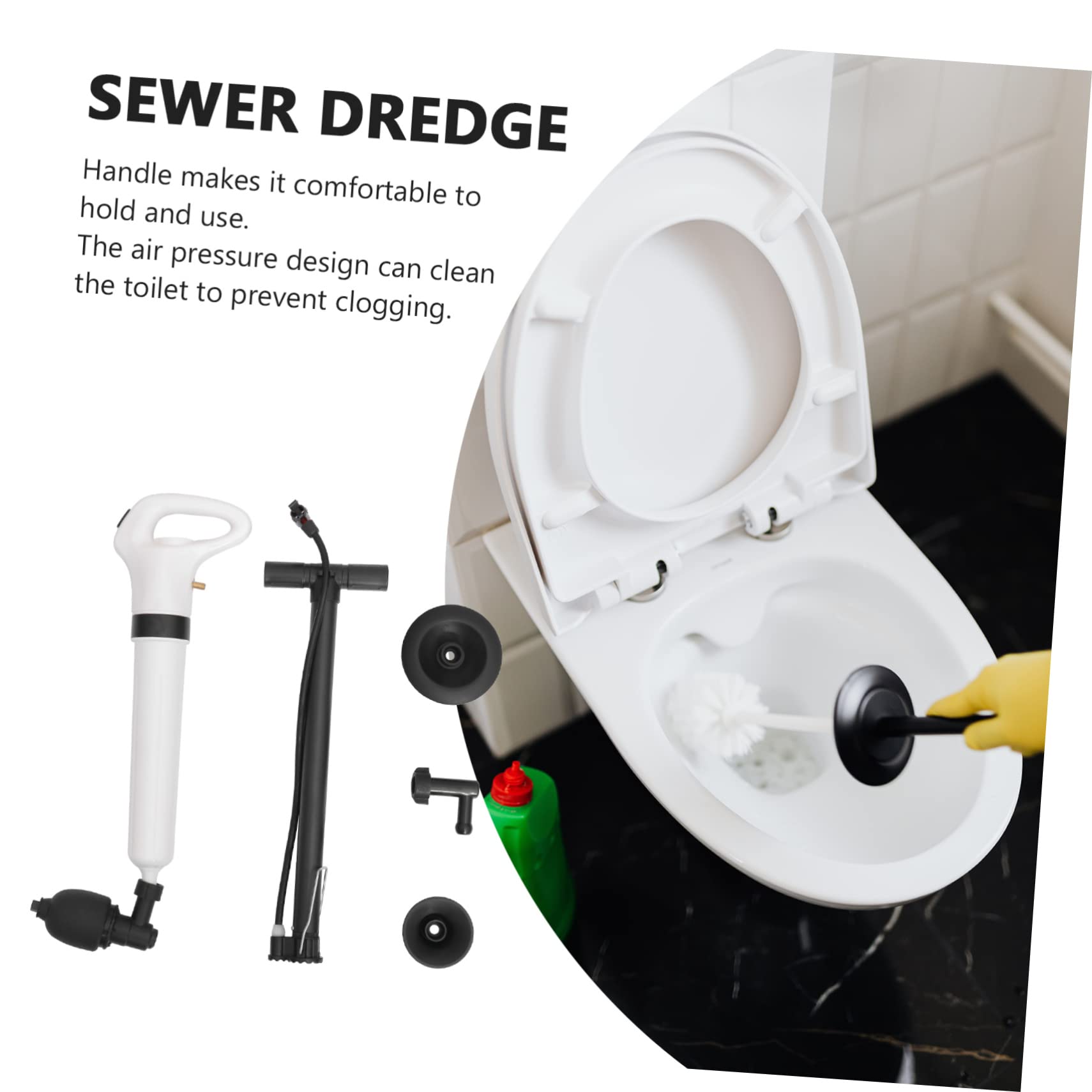 DOITOOL Kit de Débouchage WC Fermé en ABS Blanc, 1 Set