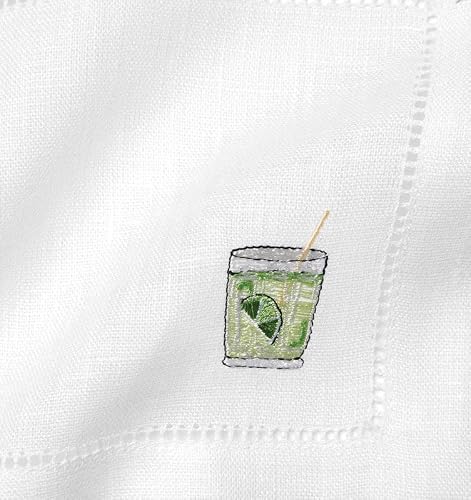 Sferra Aperitivo Embroidered Linen Cocktail Napkins (6X6), Set Of Four #TOP3