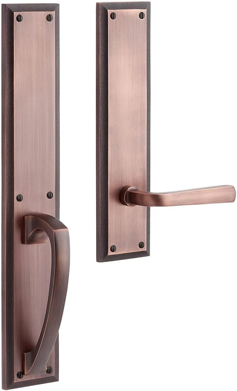 Signature Hardware 479307 Aurick Left Handed Solid Brass Dummy Door Lever Set