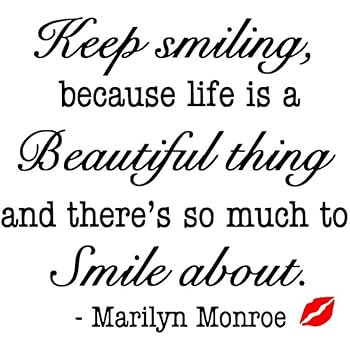 Amazon Iby アイバイ ウォールステッカー マリリンモンロー 名言 Keep Smiling 縦長 タイプ2 英字 英語 マリリン モンロー 黒 光沢 日本語説明書付 ウォールステッカー オンライン通販