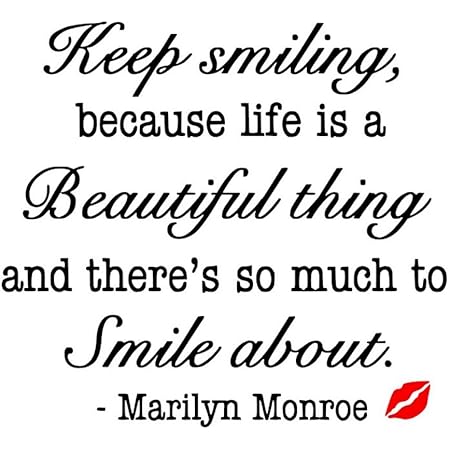 Amazon Iby アイバイ ウォールステッカー マリリンモンロー 名言 黒 マット Keep Smiling 縦長 タイプ2 英字 英語 マリリン モンロー 店舗 寝室 リビング 日本語説明書付 ウォールステッカー オンライン通販