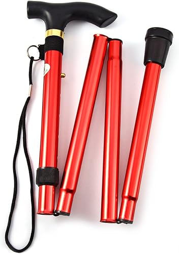 Vista 18 de Bastón plegable de aluminio ligero Comfkey - Bastón de viaje plegable y ajustable con base de goma antideslizante Negro