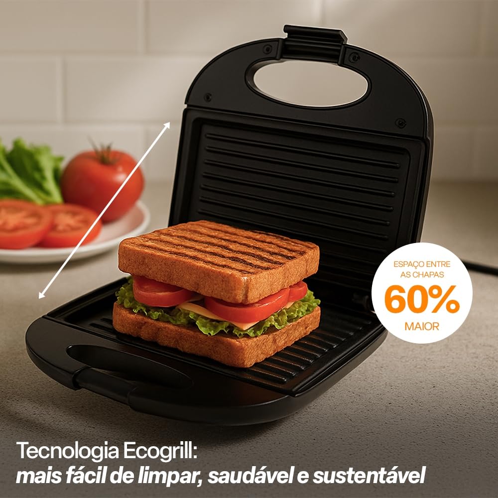 Sanduicheira Tostex Grill Chapa Antiaderente Dupla Ondulada 220v