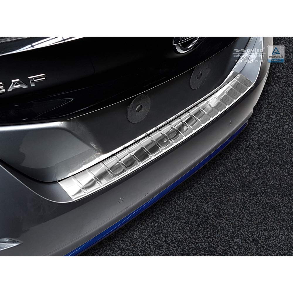 Avisa Plata Protector Del Parachoques Trasero Inoxidable Compatible Con Nissan Leaf Ii 2017-2021 & Fl 2021- 'Ribs'