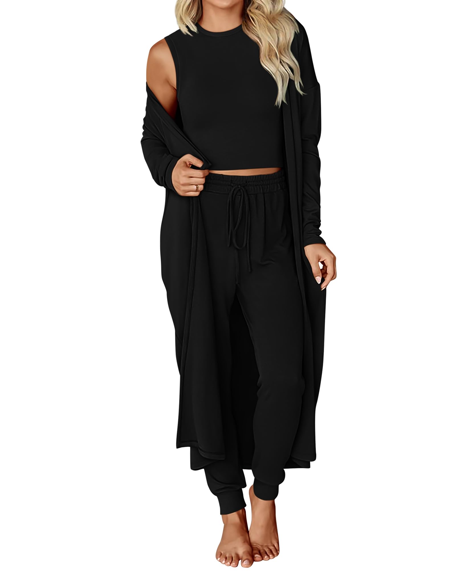 BTFBM 3 Piece Matching Sets Tank Tops Wide Long Pants Cardigan Lounge Sets For Women Sweatsuit Women Clothing Spring 2026