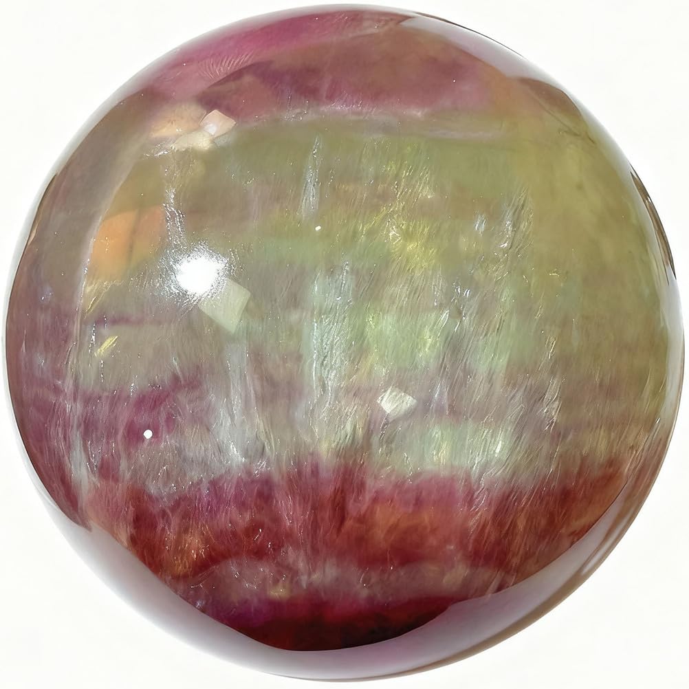 DSZUJTYROP Crystal Ball, Fluorite Colored Quartz Ornaments Feng Shui for Home Living Room and Bedroom Decoration,50mm