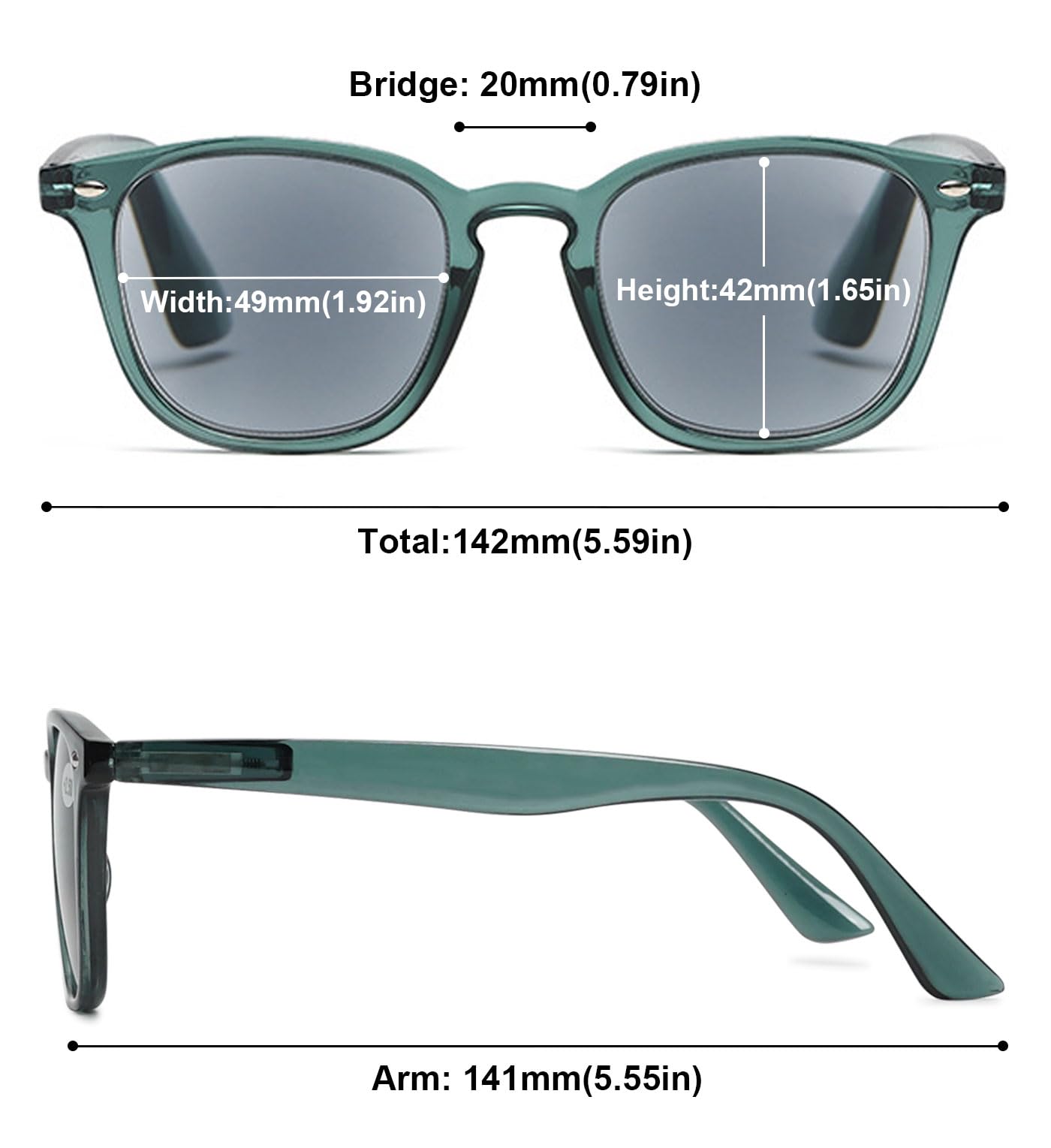 Gafas de lectura con protección solar para mujer y hombre, gafas de lectura tintadas, con filtro de luz azul, bisagras de resorte, ayuda para leer con intensidad visual