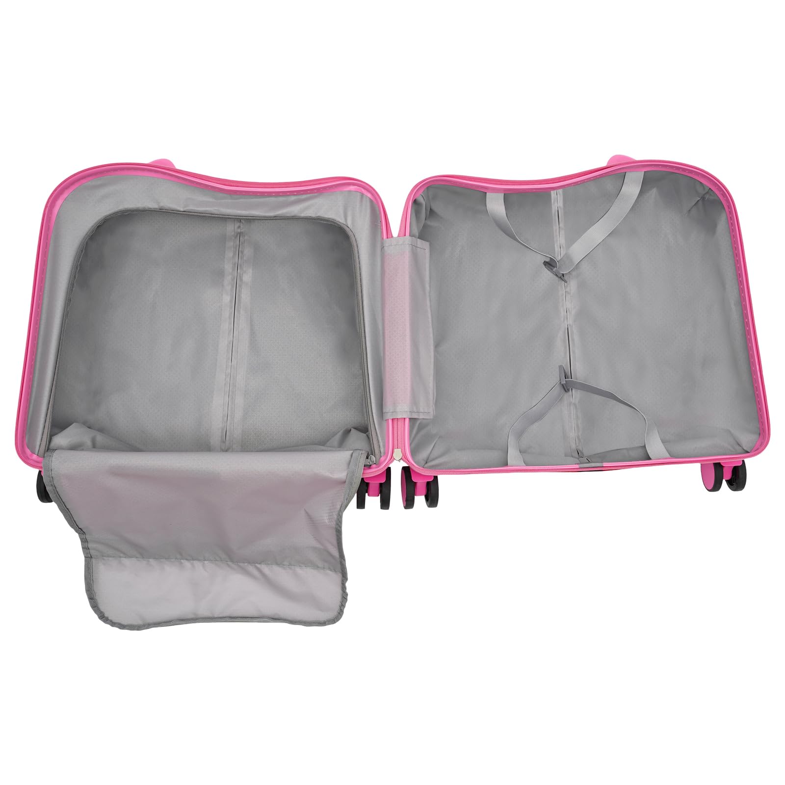 Maleta infantil para sentarse arriba, maleta de viaje para niños con barra de tracción y cerradura de contraseña, maleta para niños de 3 a 6 años, para niñas y niños, color rosa