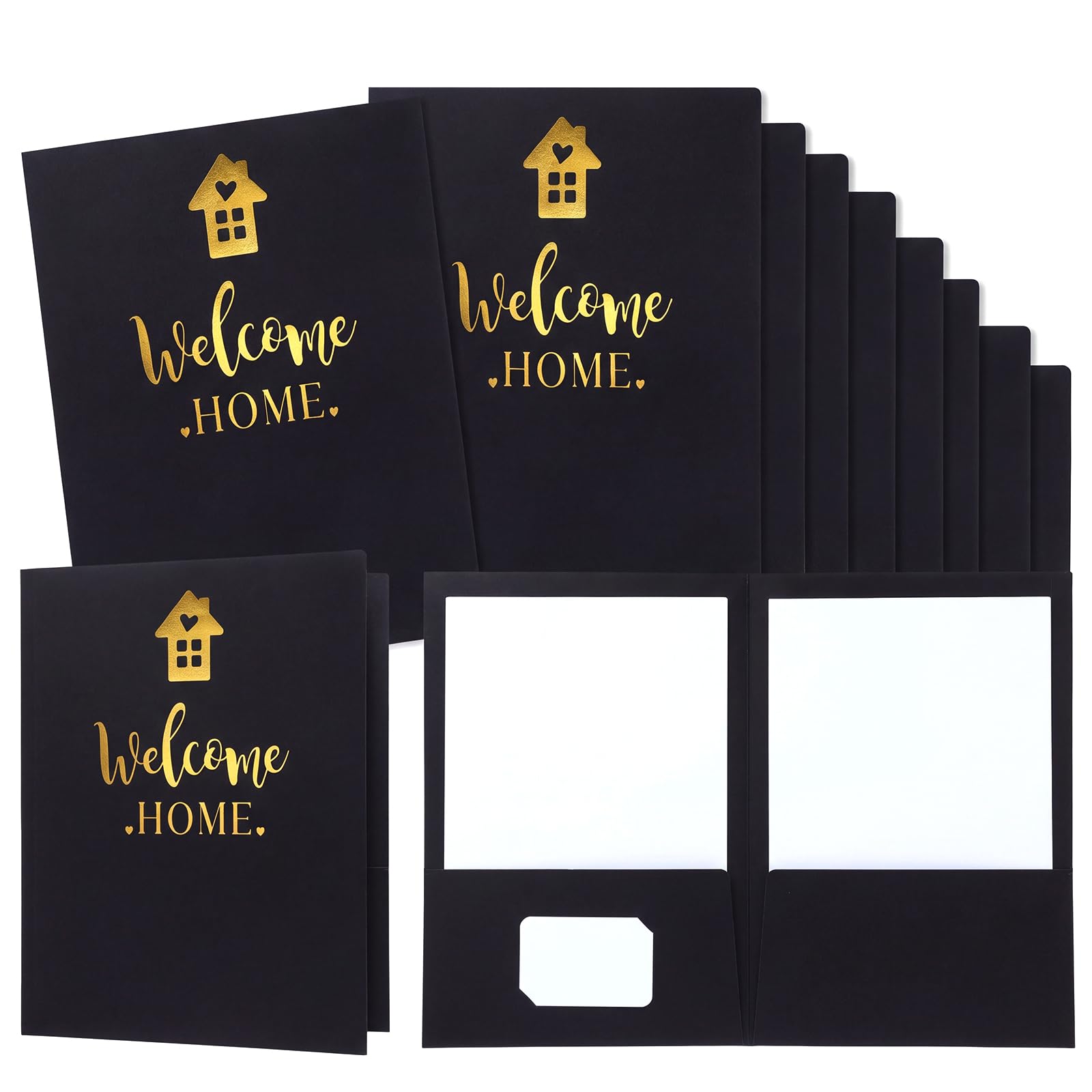 25 Pcs Real Estate Agent Closing Gifts Welcome Home Folders, Black