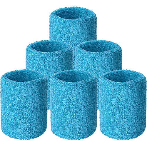 Image of Willbond Wrist Sweatbands, Sports Sweatbands for Competition, Sweat Absorbent, for Basketball, Tennis, Football, Running and Work (Pack of 6)