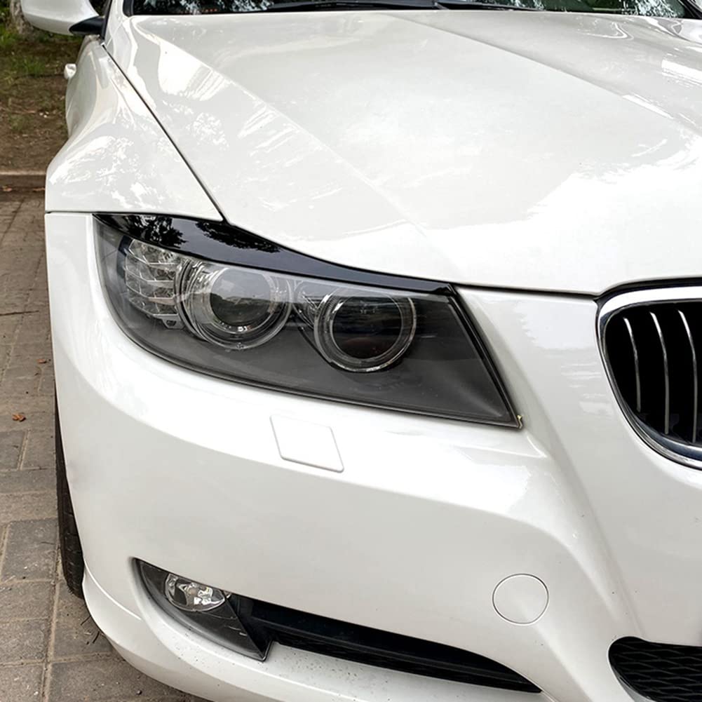 NEGRO Glänzende schwarze Scheinwerfer, Augenbrauen, Augenlider, passend for BMW 3er E90 E91 320I 330I 05–12, Abdeckung Wimpern,bmw zubehör